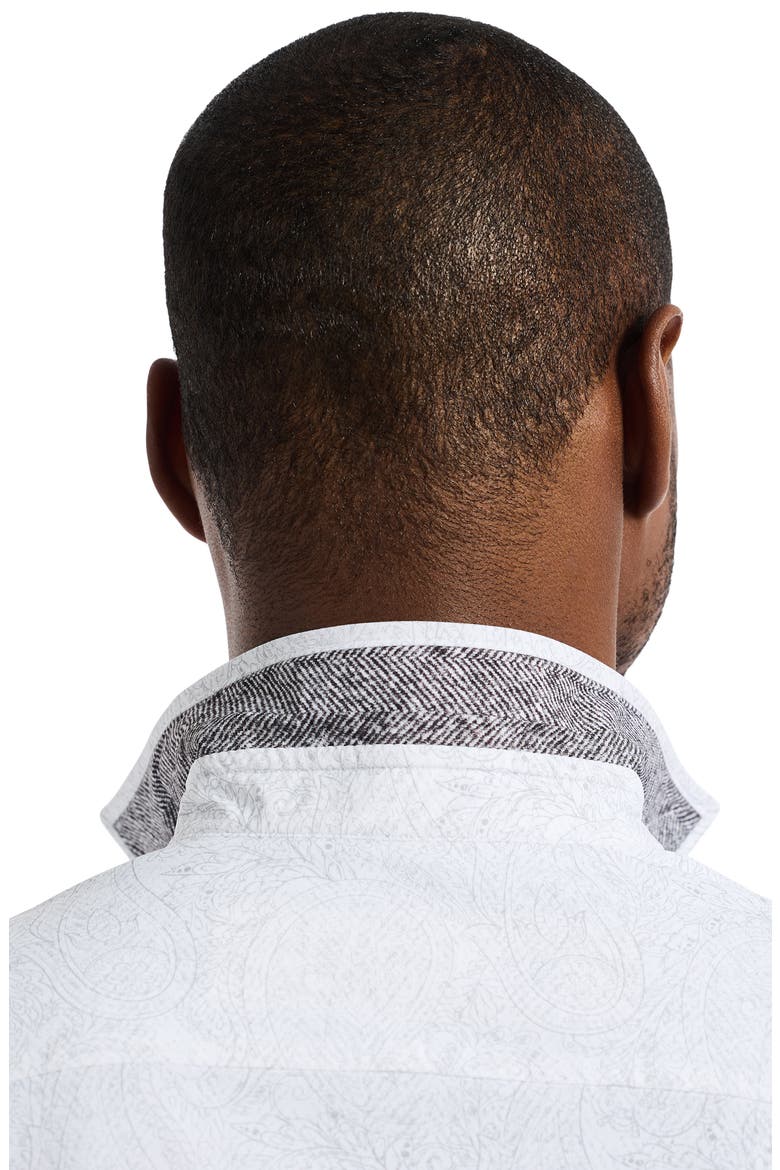 Thurston Paisley Knit Button-Up Shirt, Alternate, color, WHITE