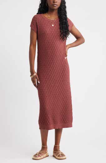 Treasure & Bond Pointelle Midi Sweater Dress
