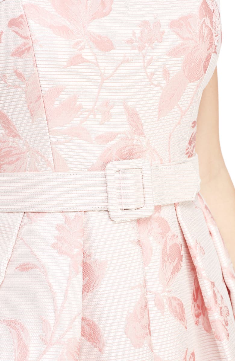 Gal Meets Glam Collection Square Neck Belted Fit & Flare Dress, Alternate, color,