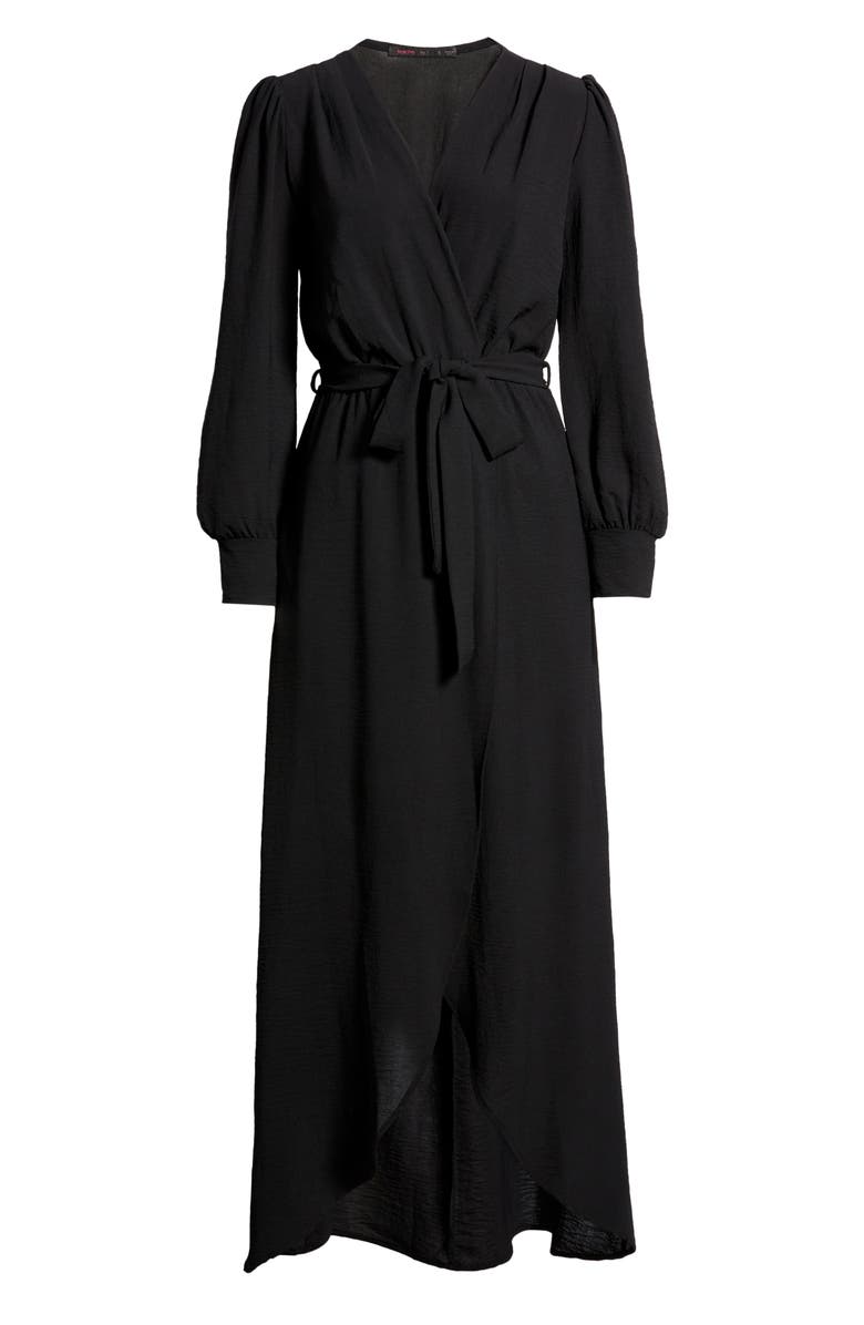 Fraiche by J Long Sleeve Faux Wrap Dress, Alternate, color, 