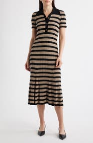 Julia Jordan Stripe Variegate Rib Midi Sweater Dress