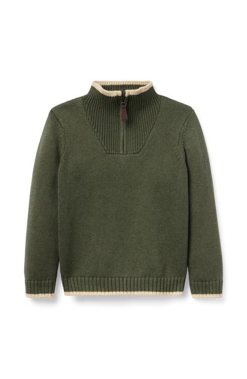 Janie And Jack The Half-zip Sweater In Green