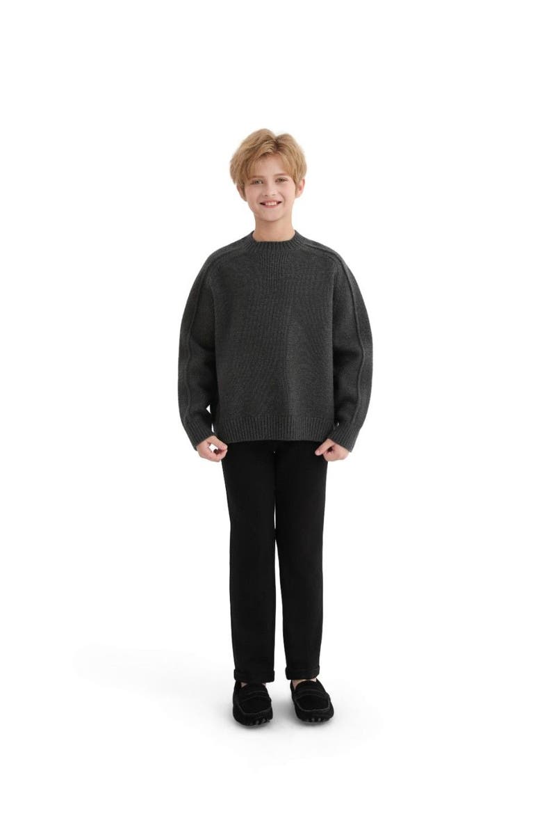 Ribbed Crewneck Sweater, Alternate, color, Grey