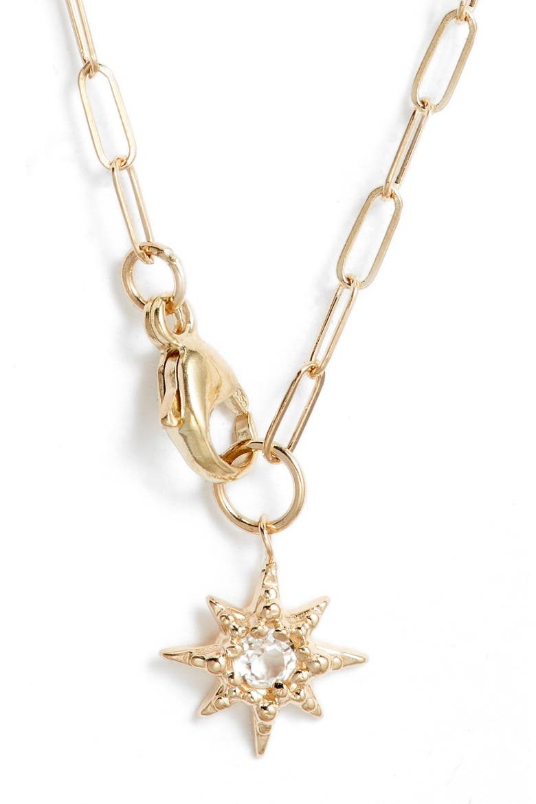 Mini Paper Clip Link Chain Necklace, Alternate, color, YELLOW GOLD