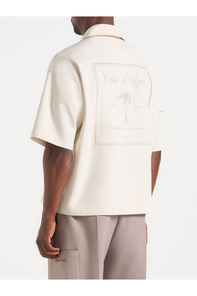 Alexis Unisex Cote d'Azur Boxy Shirt, Alternate, color, Cream