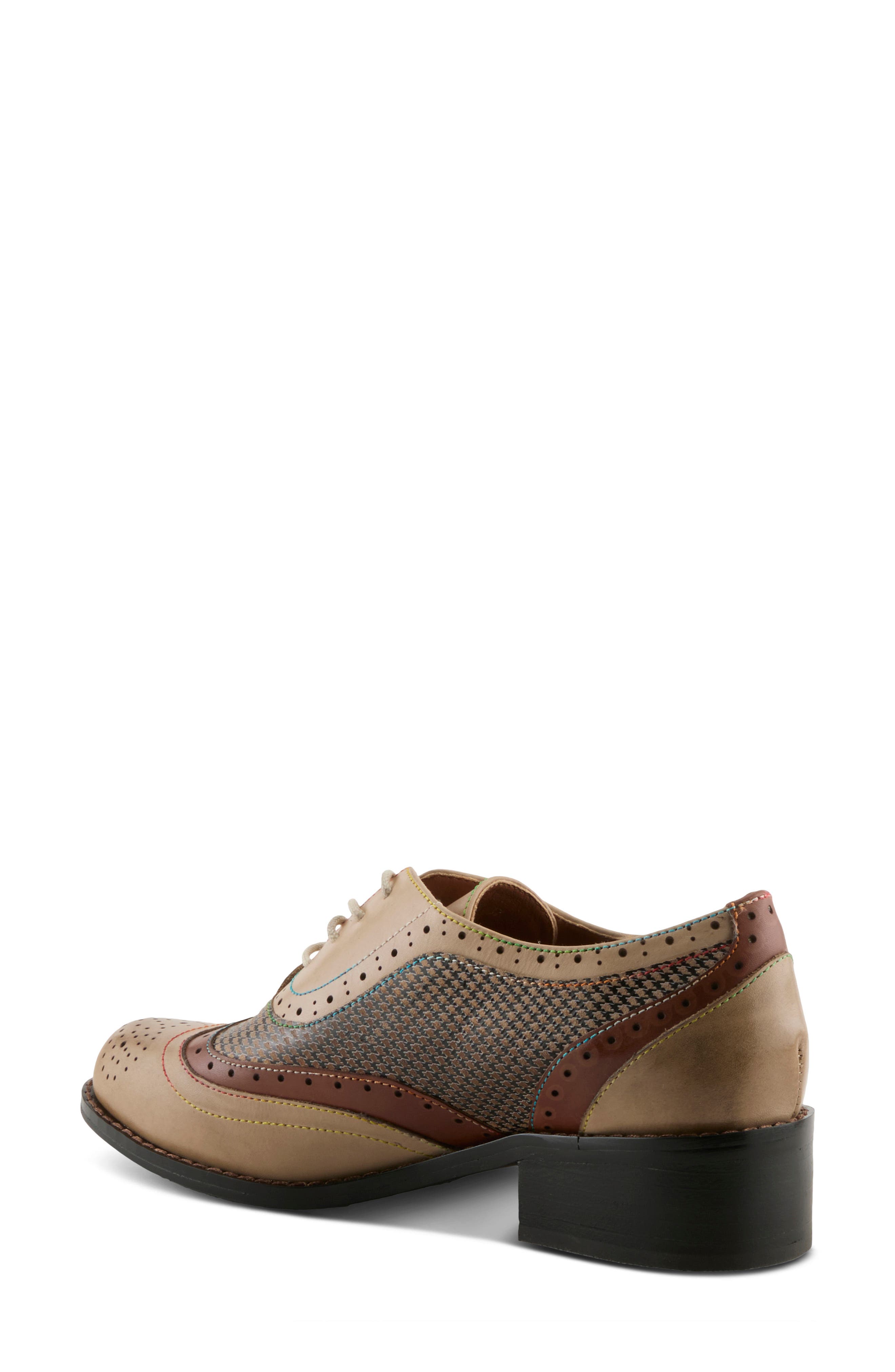 Tapdancer Leather Oxford, Alternate, color, BEIGE MULTI