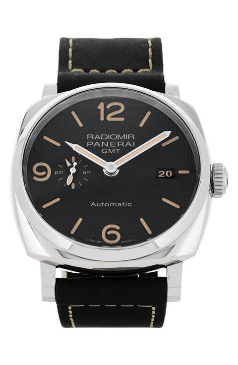 Panerai Preowned 2019 Radiomir 1940 GMT PAM00627 Automatic Leather Strap Watch, 45mm