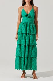 ASTR the Label Faeryn Tiered Cotton Maxi Dress
