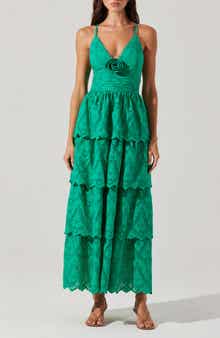 Faeryn Tiered Cotton Maxi Dress