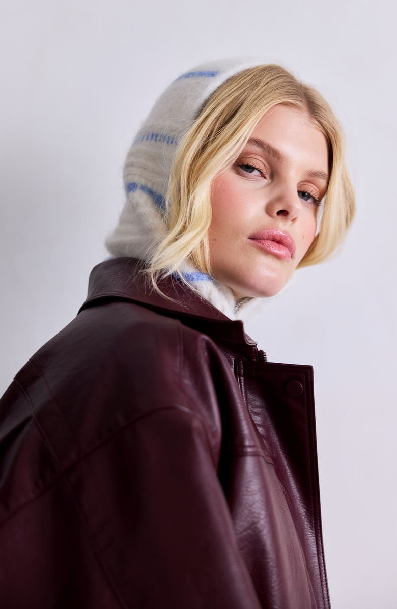 Arctic Fox & Co The Alpaca Blend Zip Balaclava, Alternate, color, Arctic White/ Sky Blue