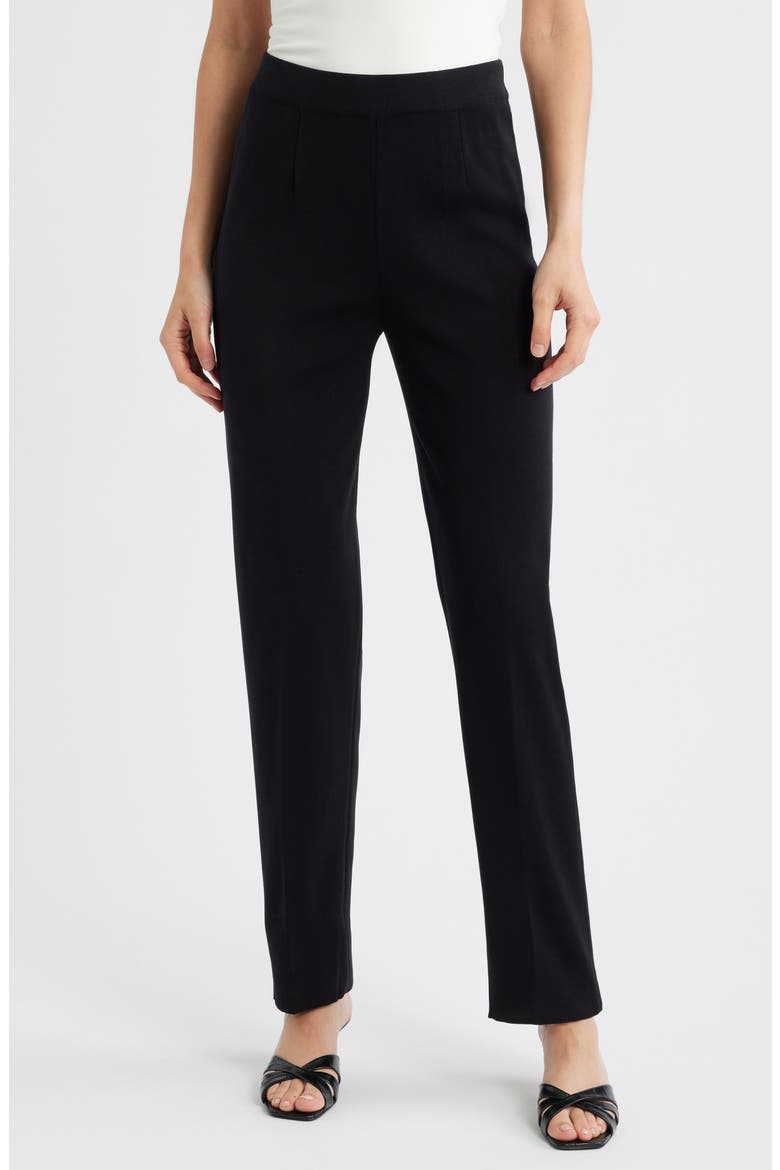 Nancy Regular Straight Leg Pants, Main, color, BLACK