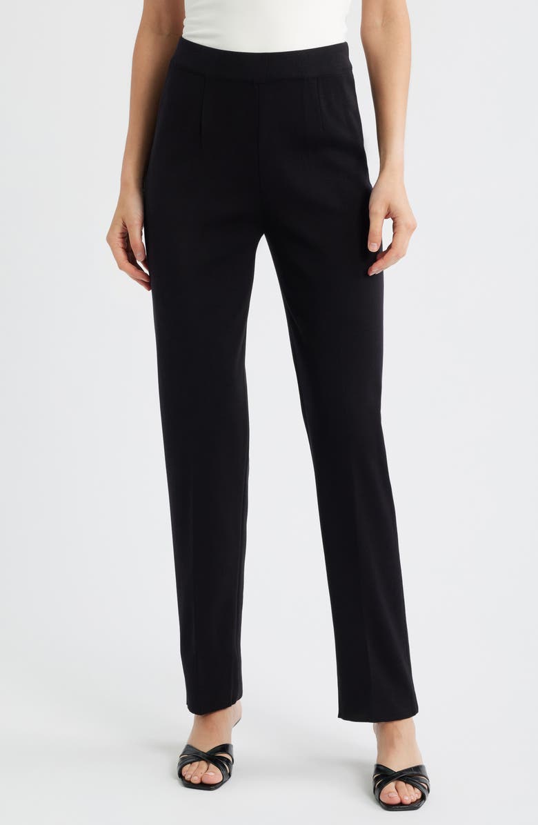 Misook Nancy Regular Straight Leg Pants, Main, color, Black