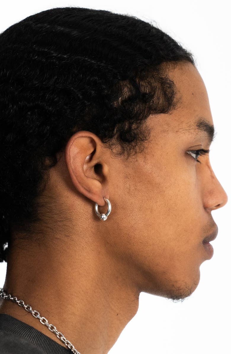 TWOJEYS Men's Ball Hoop Earrings, Alternate, color, Silver