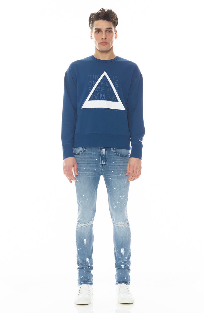 HVMAN Triangle Embroidered Cotton Logo Graphic Sweatshirt, Alternate, color, 