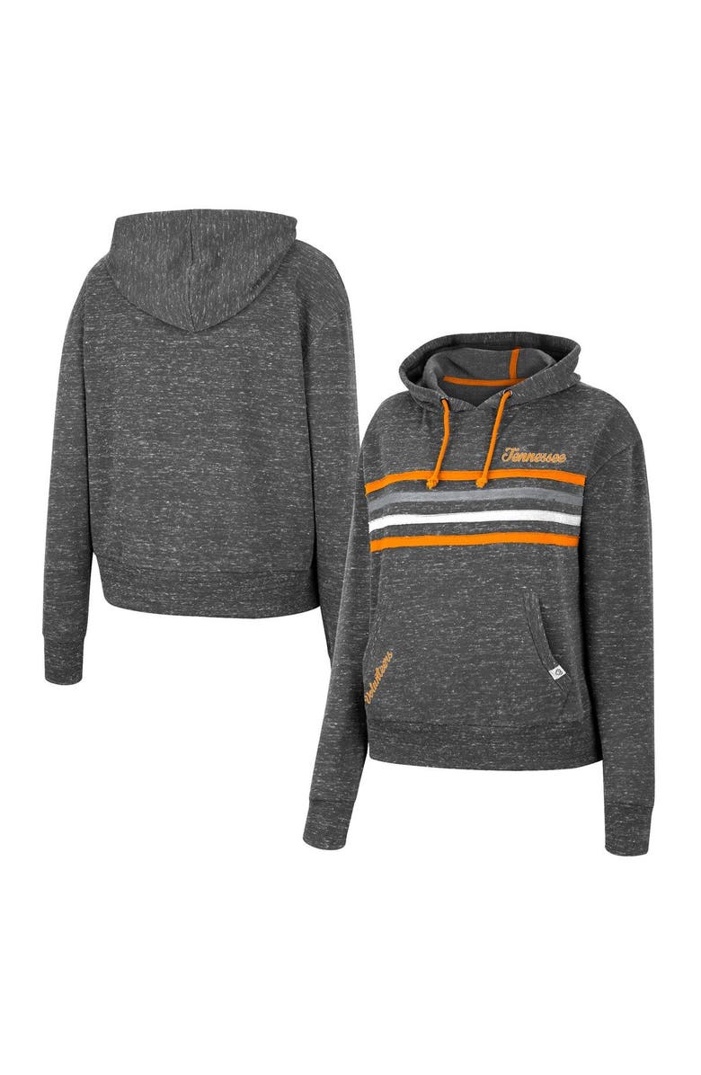 COLOSSEUM Women's Colosseum Charcoal Tennessee Volunteers Backstage Speckled Pullover Hoodie, Main, color,