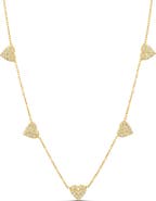 SHYMI Pavé Heart Station Necklace