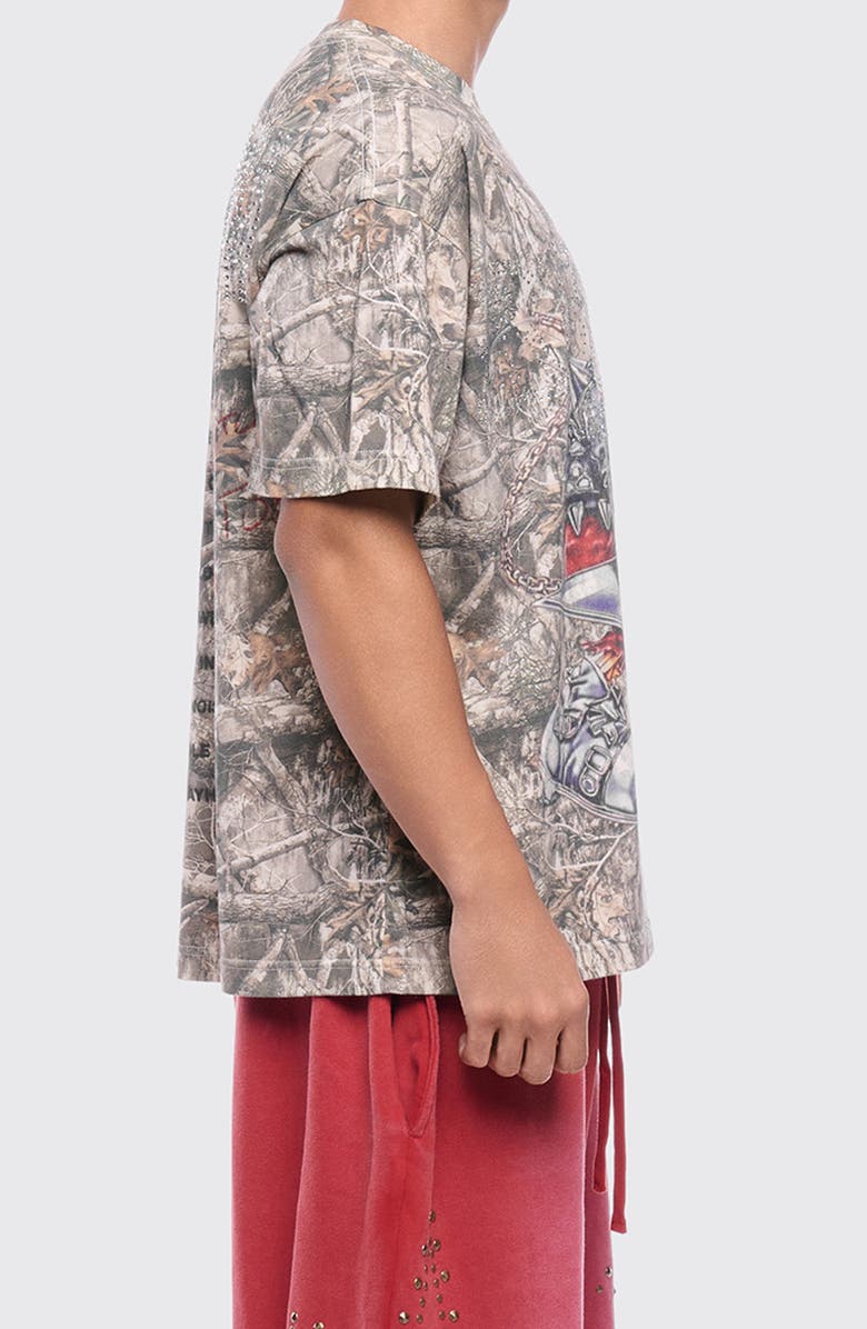 Rolling Loud Camo Chaos Rhinestone Embellished Graphic T-Shirt, Alternate, color, Camo