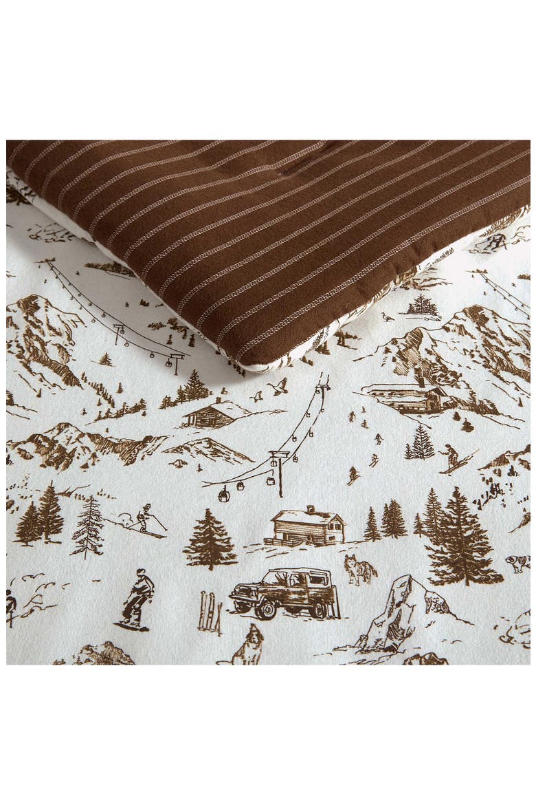 Ski Hill Reversible Comforter Set, Alternate, color, BROWN/ WHITE