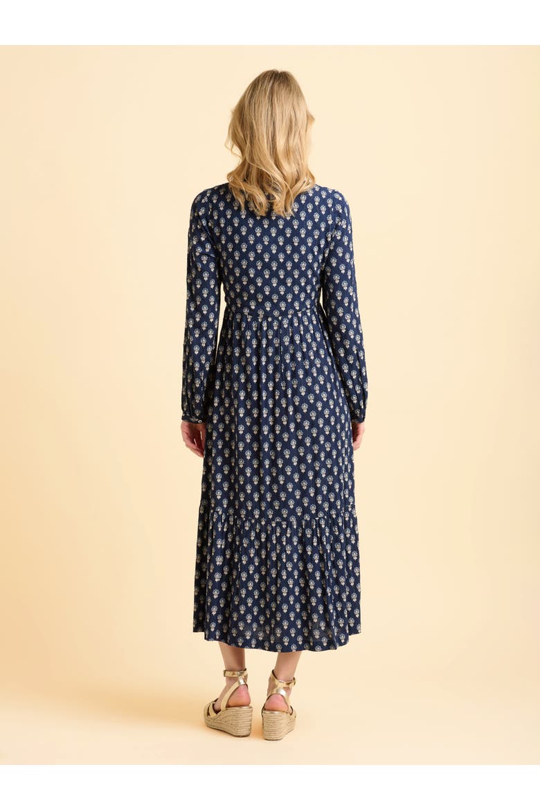 Lark Long Sleeve Button Midi Dress, Alternate, color, Navy