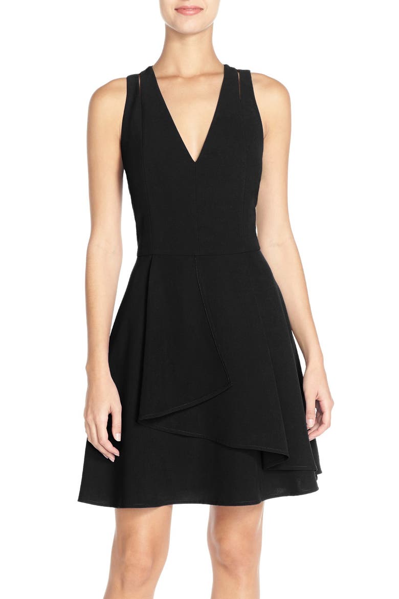 Asymmetrical Crepe Fit & Flare Dress video