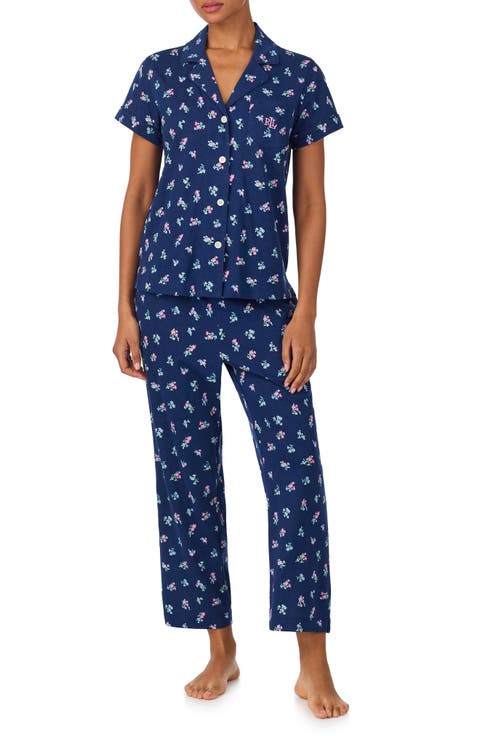 Notch Collar Long Pajamas (Regular & Plus)