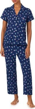 Lauren Ralph Lauren Notch Collar Long Pajamas