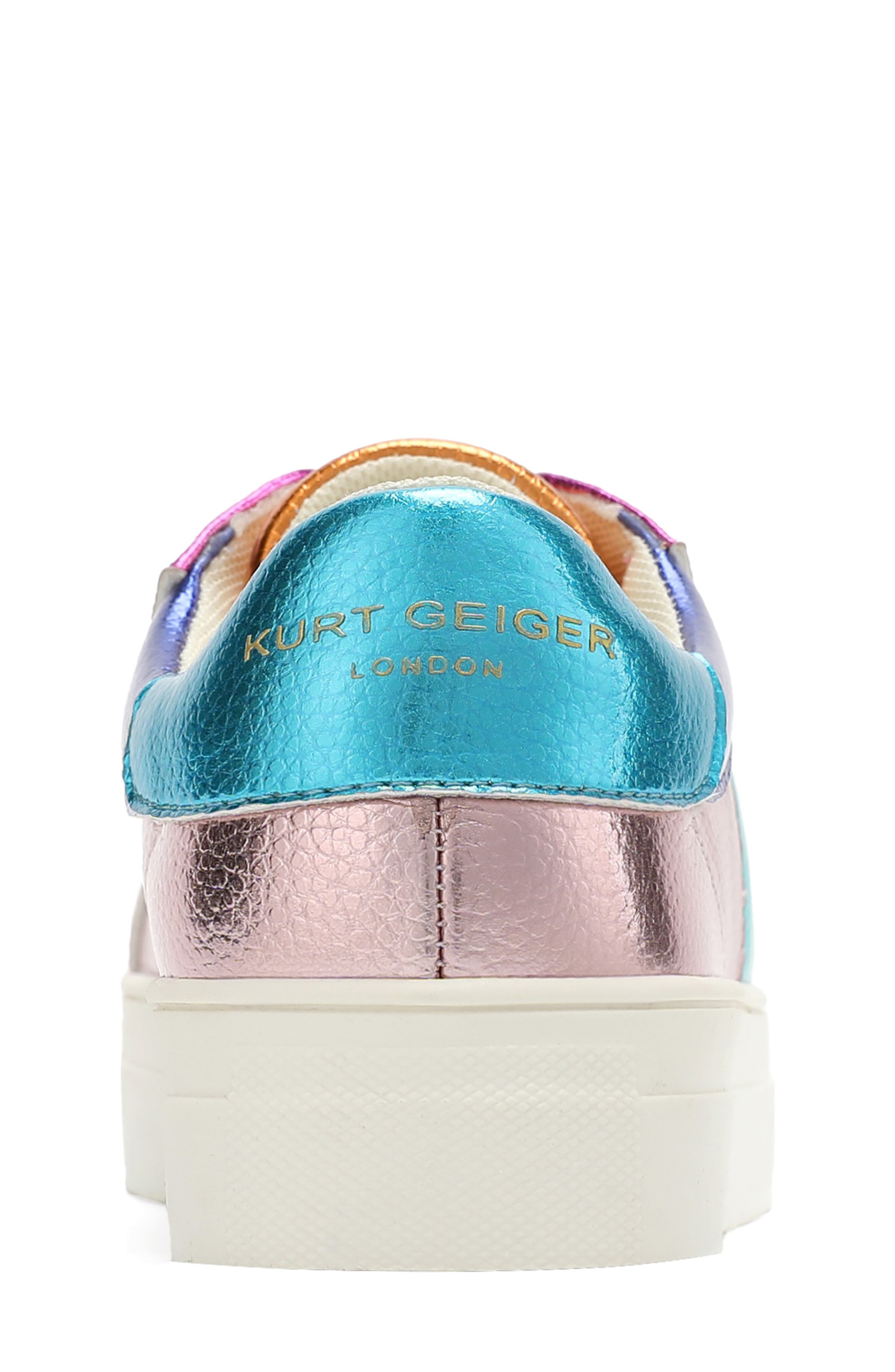Kurt Geiger London Kids' Mini Luckson Heart Platform Sneaker, Alternate, color, Pink Multi