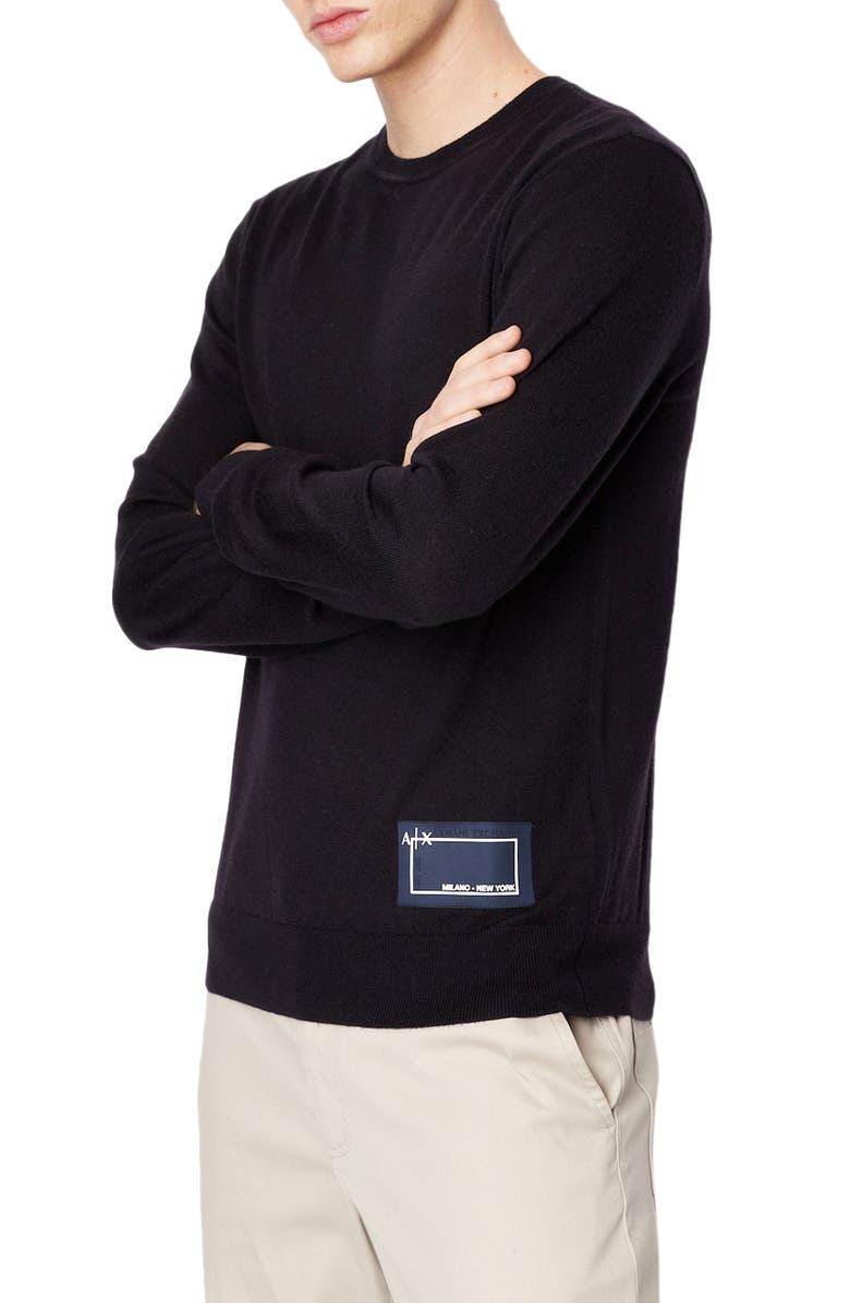Armani Exchange Virgin Wool Blend Crewneck Sweater, Main, color,