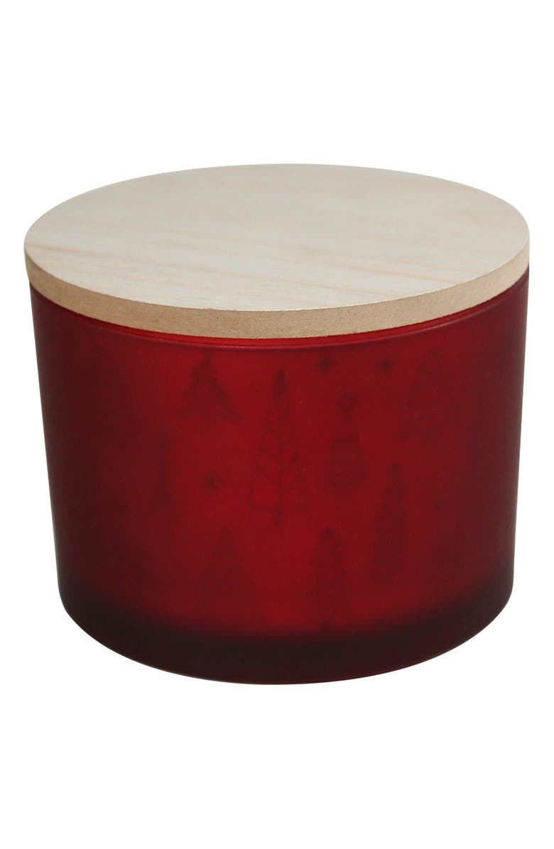 SAND AND FOG Red Currant & Sugar Plum Etched Two-Wick Candle, Main, color, Red