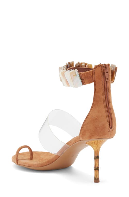 Jeffrey Campbell Cowrie Ankle Strap Sandal In Tan Suede Combo