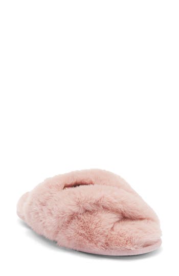 Bcbgmaxazria Faux Fur Slide Slipper In Pink