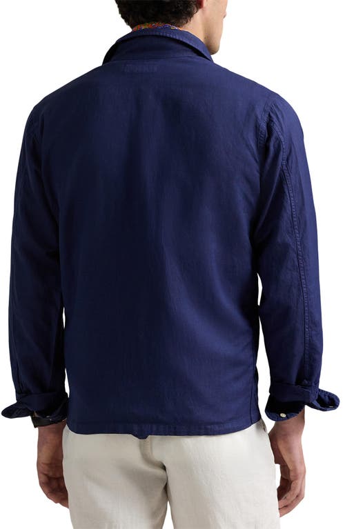 Polo Ralph Lauren Linen & Cotton Overshirt In Newport Navy