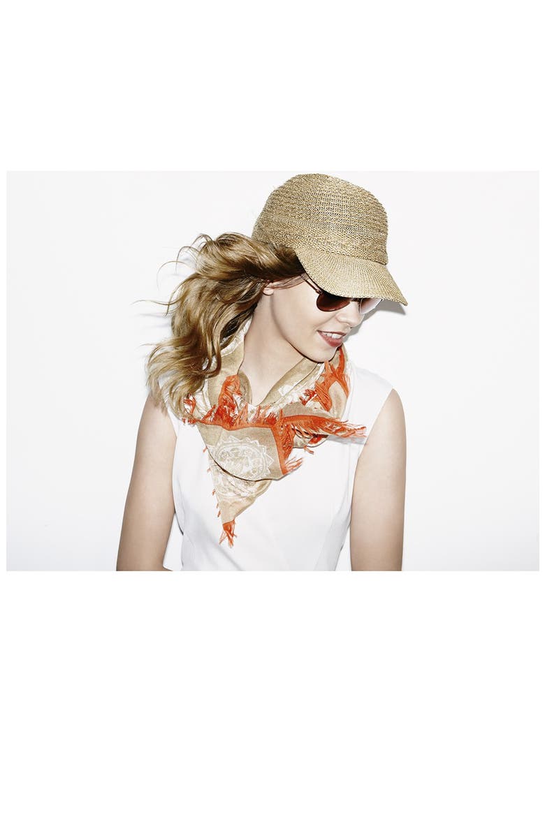 Zebra Stripe Oversized Square Scarf, Alternate, color, BLACK