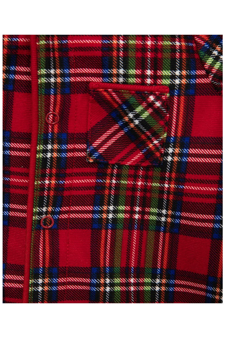 Kids' Plaid Notch Collar Footie, Alternate, color, PLAID