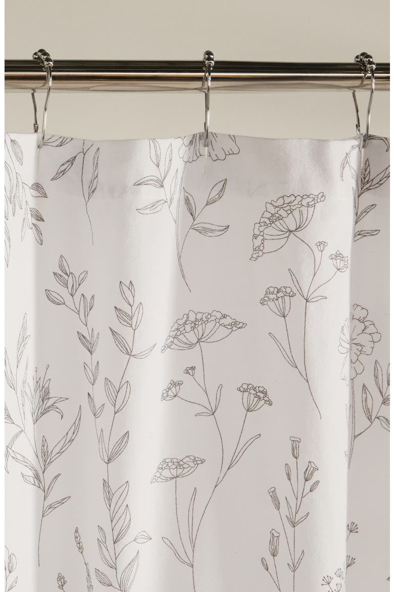 Shower Curtain, Alternate, color, LINEAR FLOWERS GRAY