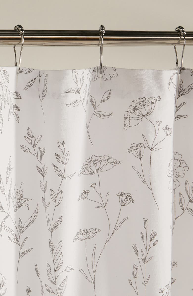 HOMESPUN Flower Print Shower Curtain, Alternate, color, 