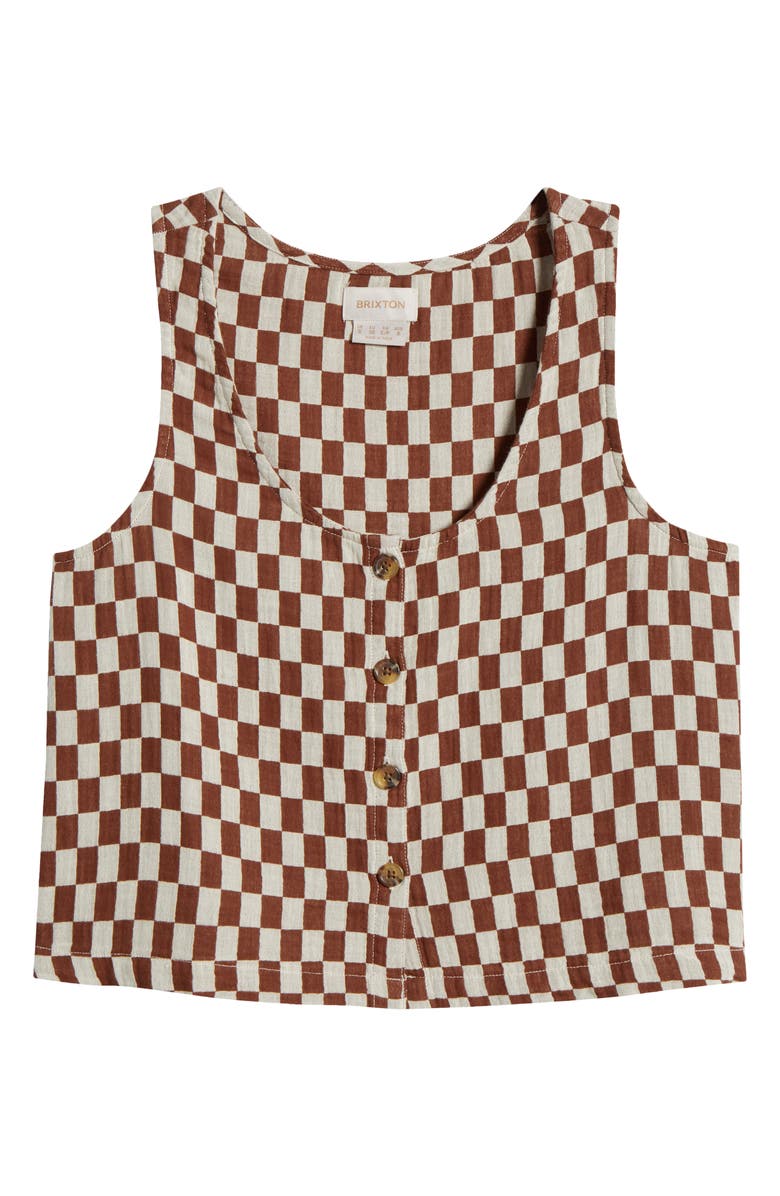 Brixton Mykonos Check Button-Up Cotton Tank, Alternate, color, 