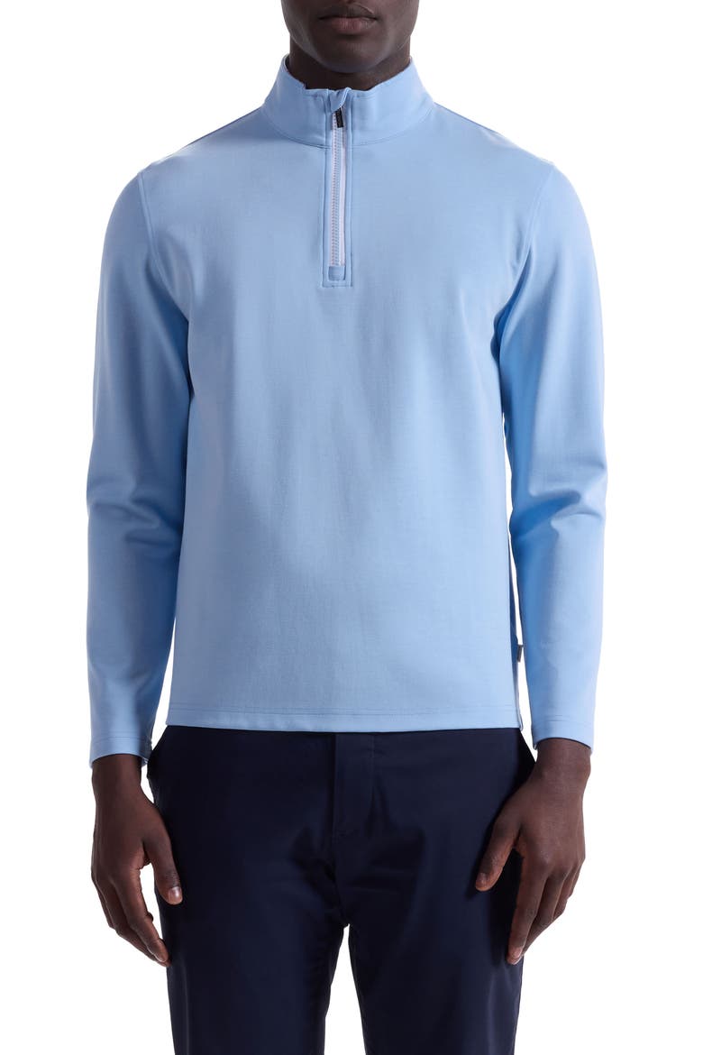 Solid Quarter Zip Pullover, Main, color, SKY