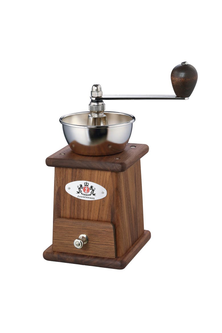 Santos Manual Hand Crank Coffee Mill and Grinder, Main, color, Brown