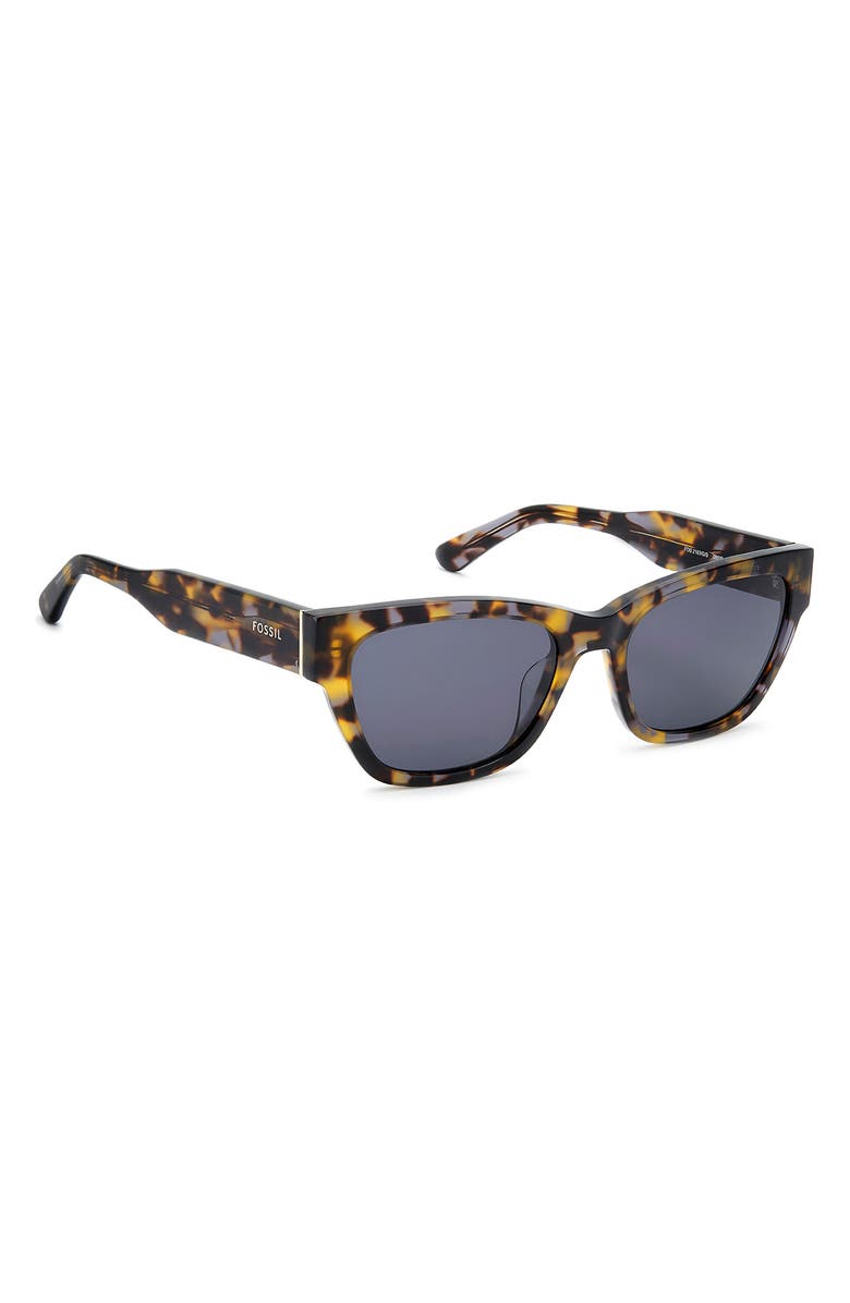 Fossil 55mm Rectangular Sunglasses, Alternate, color, Havana/ Grey