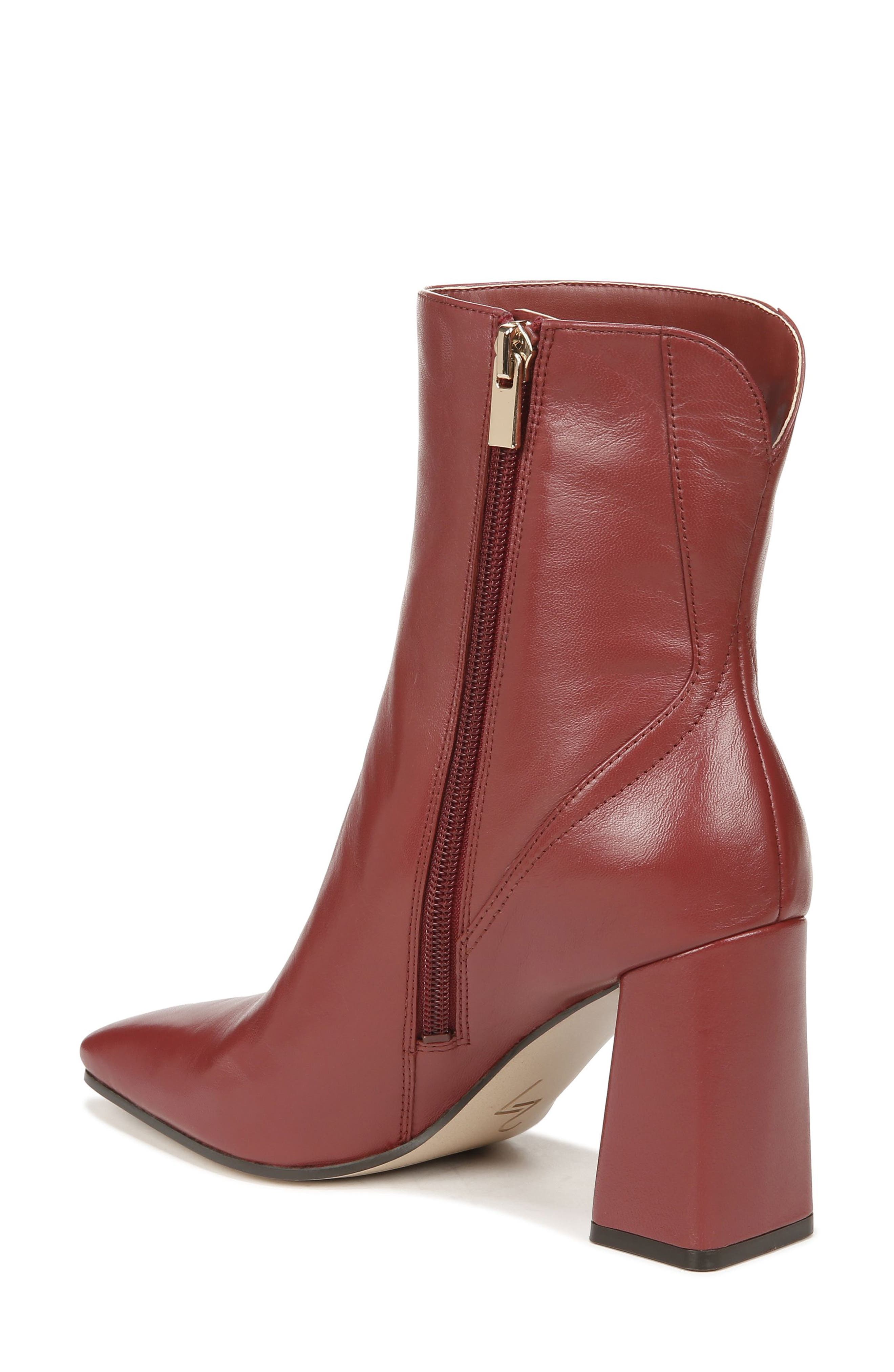 Lexi Square Toe Bootie, Alternate, color, RUBY RED LEATHER