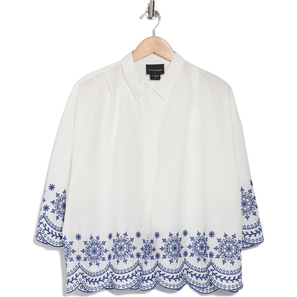 FORGOTTEN GRACE FORGOTTEN GRACE EMBROIDERED SCALLOPED TOP