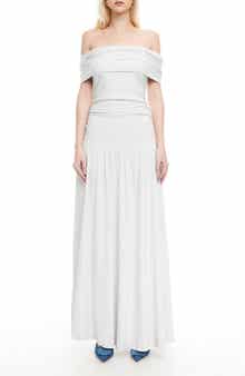 LIONESS Field of Dreams Off the Shoulder Maxi Dress