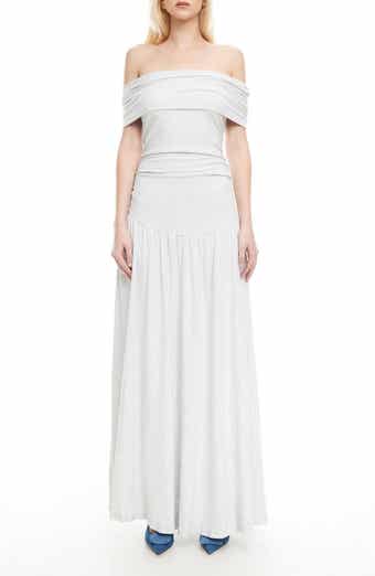 LIONESS Field of Dreams Off the Shoulder Maxi Dress