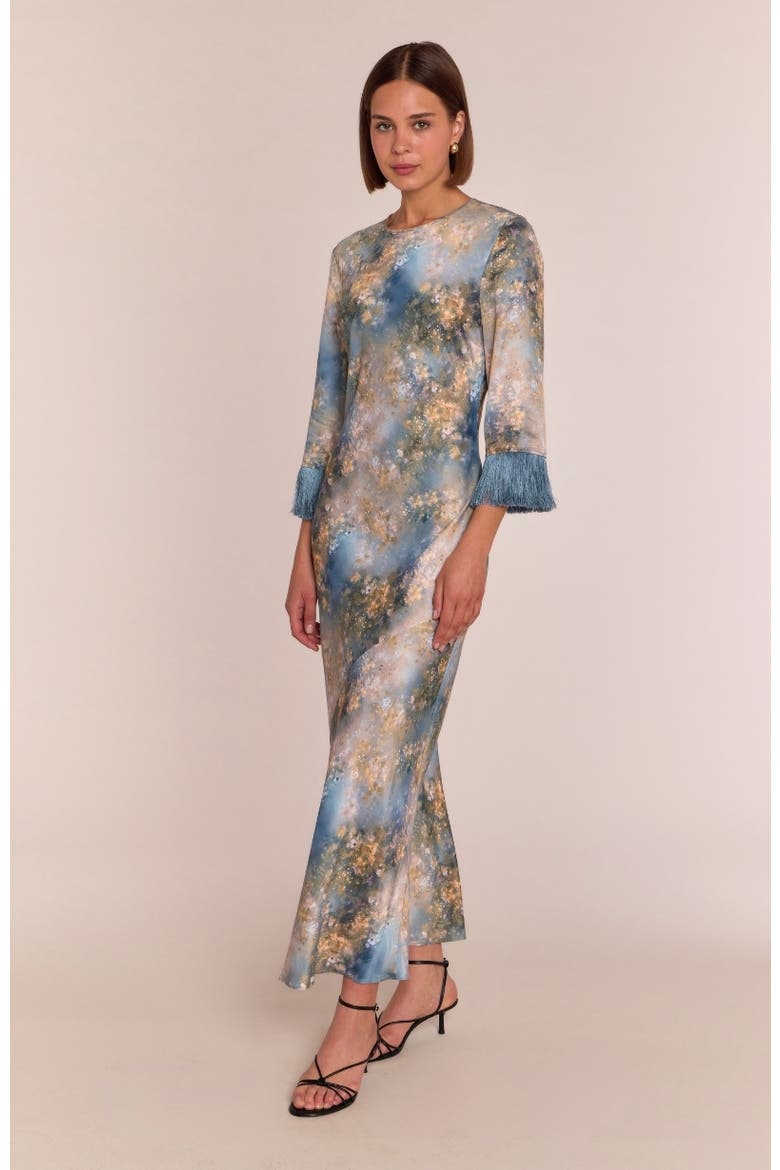 Dolly Fringe Sleeve Dress, Alternate, color, Blue Print