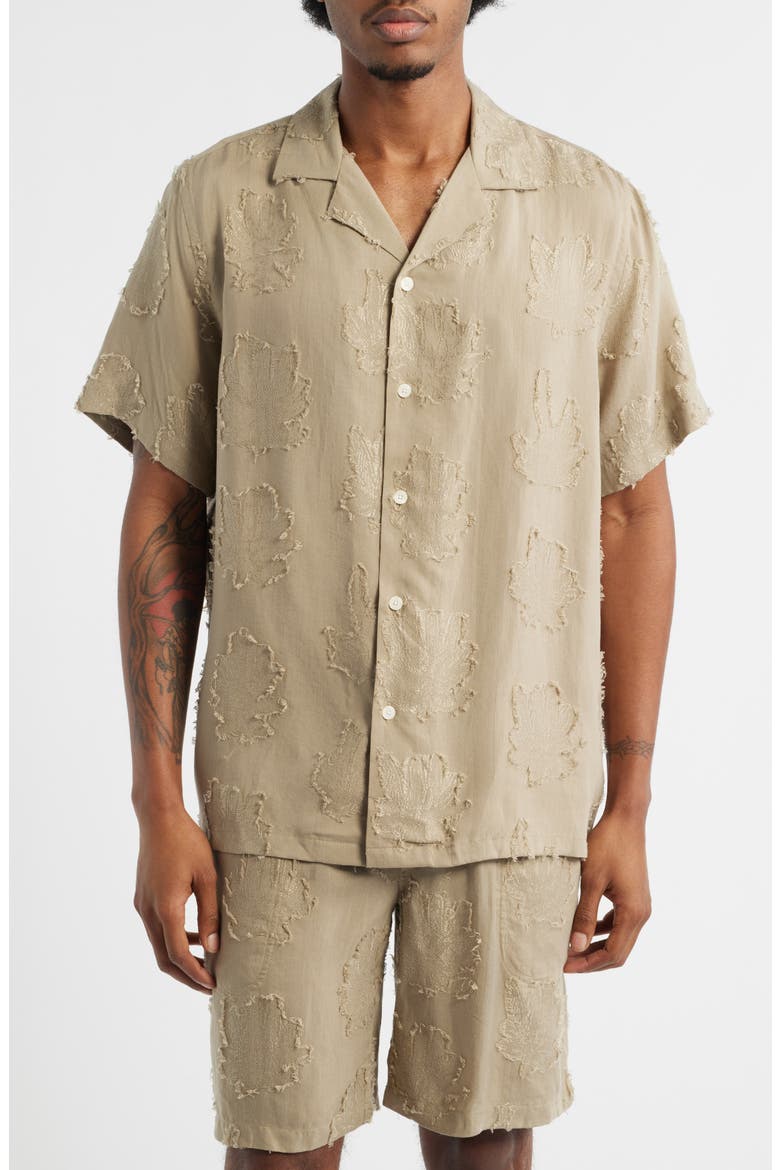 Palmoza Rocco Camp Shirt, Main, color, LIGHT BROWN