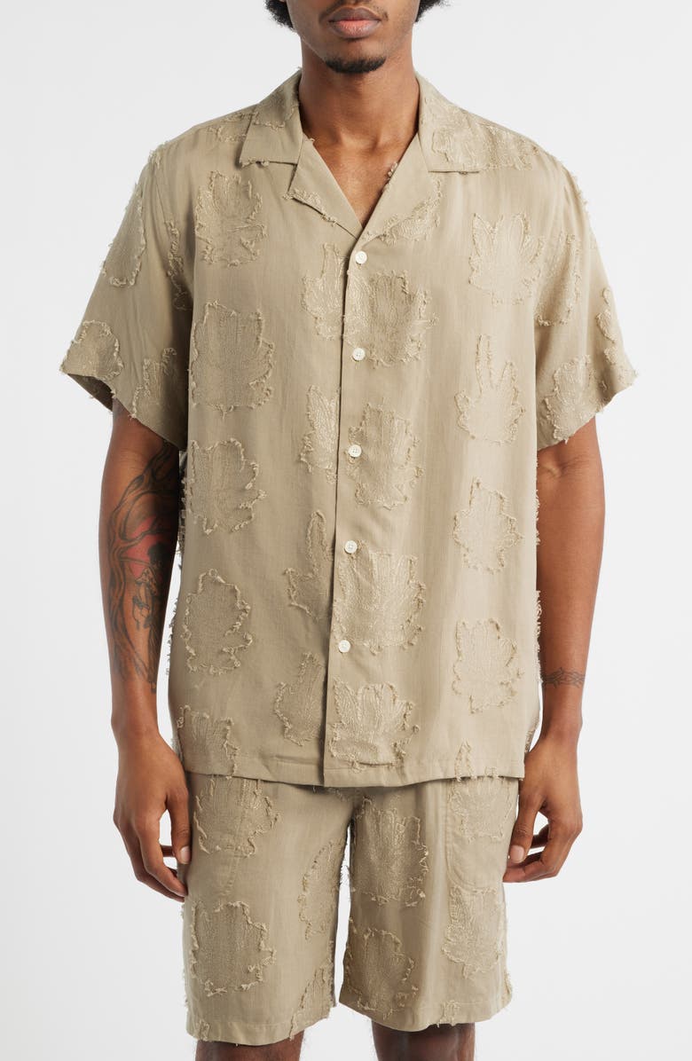 OAS Palmoza Rocco Camp Shirt, Main, color, Light Brown