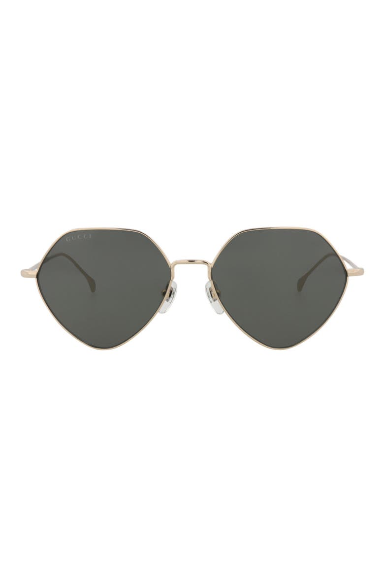 55mm Geometric Sunglasses, Main, color, GOLD GOLD GREY