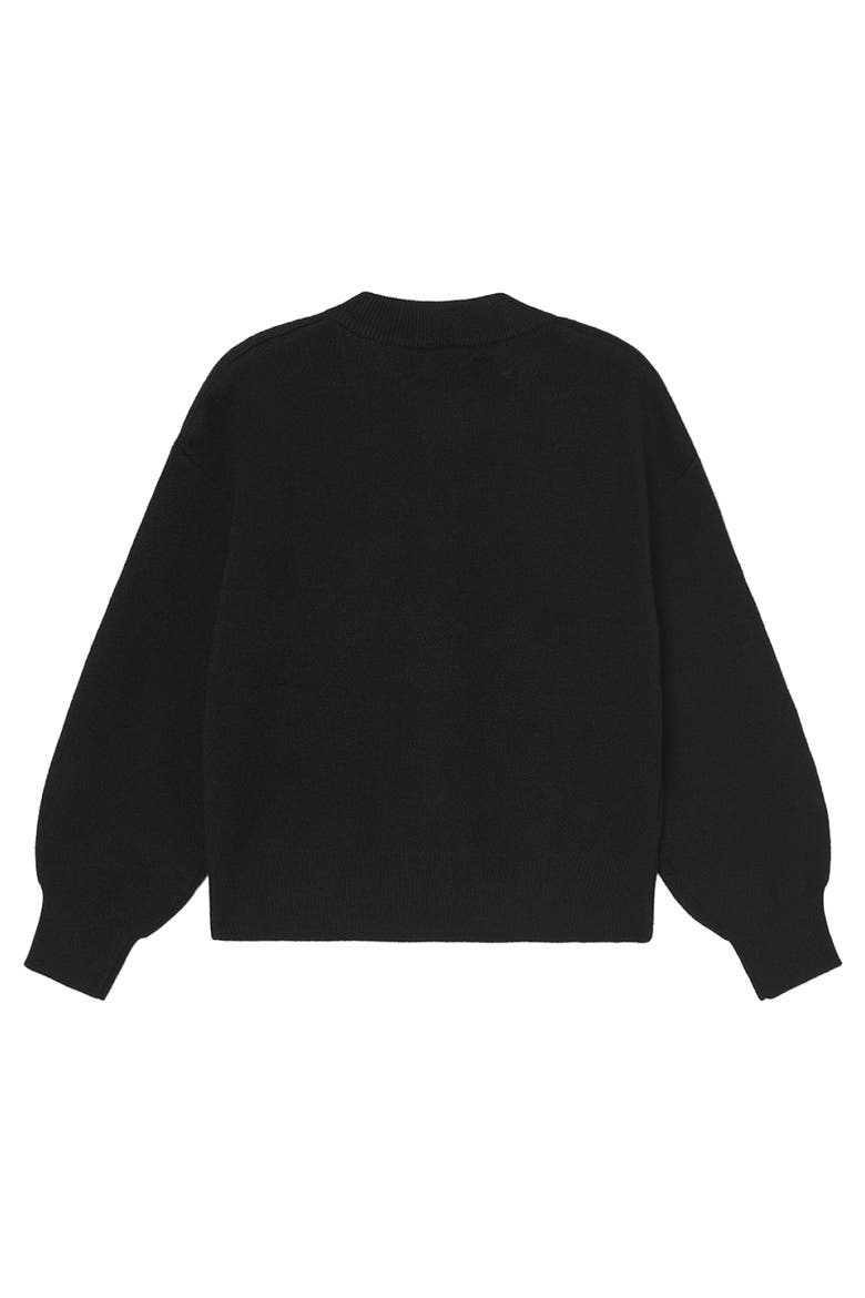 Heart Button Cardigan, Alternate, color, Black