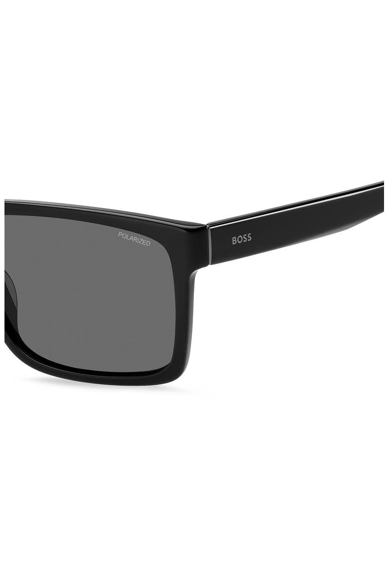 59mm Polarized Rectangular Sunglasses, Alternate, color, BLACK/ GREY POLAR